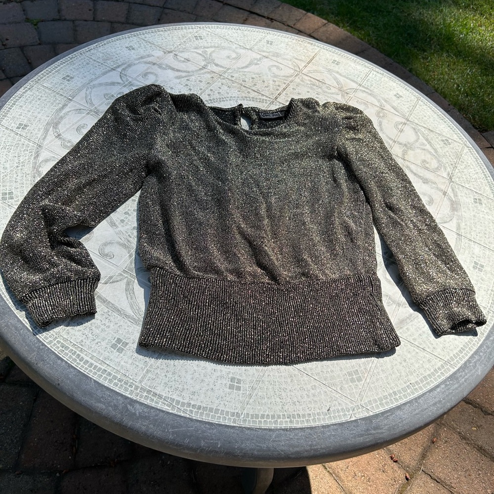 Cachet by Barry Protos, top Gold Glitter metallic fabric. Sz 5/6.